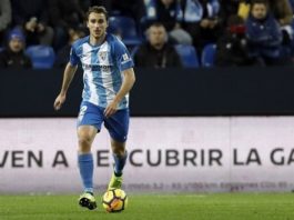 Ignasi Miquel en un encuentro con el Málaga