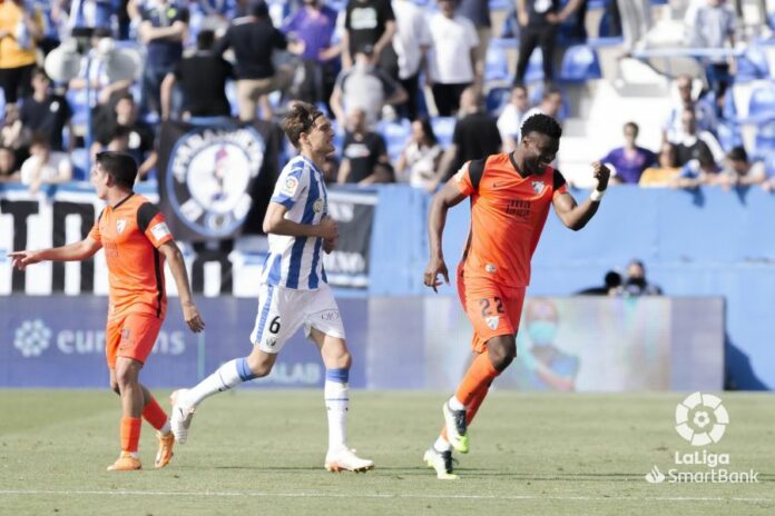 Sekou celebra el gol en Butarque