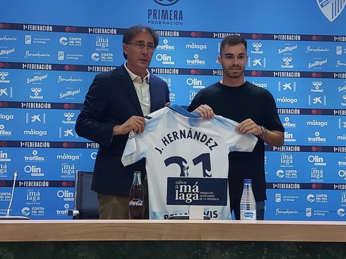 Juan Hernández en su presentación del Málaga