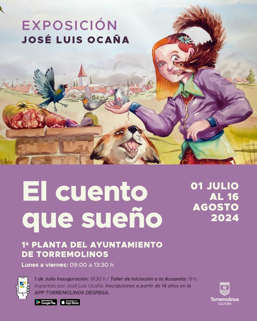 El artista José Luis Ocaña expone sus acuarelas en el Ayuntamiento de ...